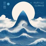 Una portada de álbum titulada 'Azul Cuán Mar' de Hugo Quiñonez con un diseño inspirado en el océano