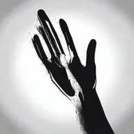 Create a realistic image addressing the serious issue of self-harm, using a black color scheme