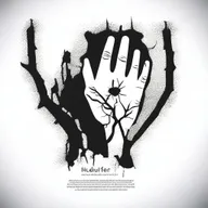 Create an image for the back cover of a book that addresses the serious issue of self-harm, focusing on broken skin