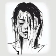 Create an image that addresses the serious issue of self-harm, focusing on broken skin