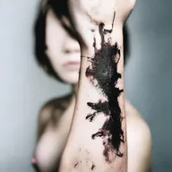 Create an image that addresses the serious issue of self-harm, focusing on broken skin