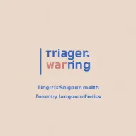Create a trigger warning sign that clearly states: 'Trigger Warning: This content includes mental health issues, strong language, and delicate topics