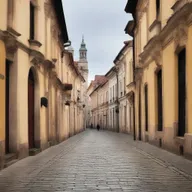 A poignant scene of the winding streets of Cluj, evoking a sense of sweet sorrow