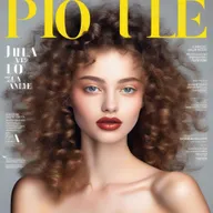 A 20-year-old Ukrainian model with curly hair gracing the cover of a high-fashion magazine
