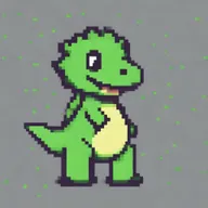 A pixel art depiction of a small dinosaur