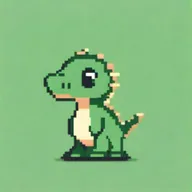 A pixel art depiction of a small dinosaur