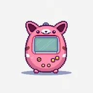 Genera una imagen en pixel art de un animalito estilo Tamagotchi en un lienzo de 64x64 píxeles