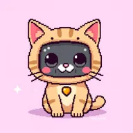Genera una imagen en pixel art de un gatito estilo Tamagotchi en un lienzo de 64x64 píxeles