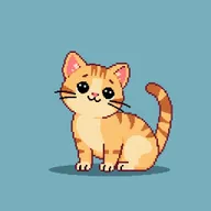 Genera una imagen en pixel art de un gatito simple en estilo 8-bit en un lienzo de 64x64 píxeles