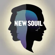 called "New Soul", cover that has the profile silhouette of two men who are superimposed on each other and are differentiated by the difference in the color of their silhouette, that the title is written with an original and different font