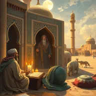 A respectful and artistic representation capturing the essence and influence of the Prophet Muhammad, focusing on an imaginative and symbolic portrayal rather than a literal depiction