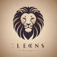 Create a professional, sleek logo for a business named 'Leon Divas'. The design should incorporate a lion, denoting 'Leon', and some elements of glamour or sophistication for 'Divas'. The colour palette should be luxurious and bold.
