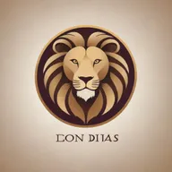 Create a professional, sleek logo for a business named 'Leon Divas'. The design should incorporate a lion, denoting 'Leon', and some elements of glamour or sophistication for 'Divas'. The colour palette should be luxurious and bold.