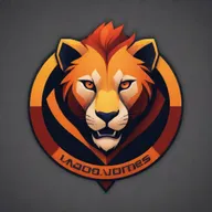 Create a logo for a 'Lioness Guild' of attackers in the Free Fire game. The design should incorporate a fierce lioness, fiery graphics, and elements capturing the essence of the game. The color scheme includes bold, intense colors.
