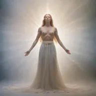 An ethereal depiction of a divine figure, radiating a powerful and serene energy.
