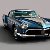 A retro coupe car with sharp, angular lines, designed in the style of Ancient Greece