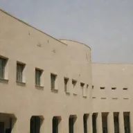 Beige buildings of a university in Tehran, with 'Taha' written in elegant Persian script overlay.