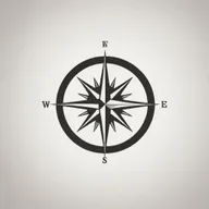 Design a logo that takes the shape of a compass, with the word 'West' prominently featured. The design should be sleek and modern, blending the compass and text seamlessly.