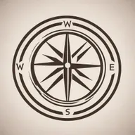 Design a logo that takes the shape of a compass, with the word 'West' prominently featured. The design should be sleek and modern, blending the compass and text seamlessly.