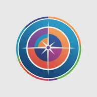 Generate a novel logo combining a compass and a basketball. The logo should creatively incorporate the word 'West'. Use bright colors and a stylish, modern design to emphasize both elements.