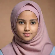An image of a confident young girl wearing a hijab