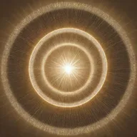 Portray a symbolic representation of 'knowledge' as a beautiful entity, emanating light, with a halo of words signifying the truth it speaks