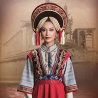 Charismatic Cartoon Armenian Boy and Girl in Traditional Attire | Exciting Odyssey Ahead