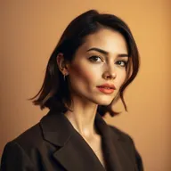 A 35-year-old woman with fair skin, showcasing natural beauty with minimal makeup