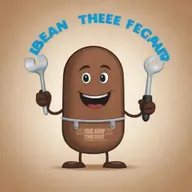 Cheerful cartoon coffee bean character dressed as a machine repair technician, holding a tool bag and screwdriver. Accompanied by a tagline saying 'Bean There, Fixed That'.