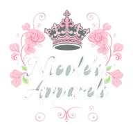 A logo concept featuring a regal, intricately detailed crown icon elegantly positioned above the brand name 'Nicole's Apparels