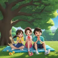 Anime Girls Enjoying Cool Lemonade Under a Walnut Tree | Idyllic
