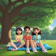Anime Girls Enjoying Cool Lemonade Under a Walnut Tree | Idyllic