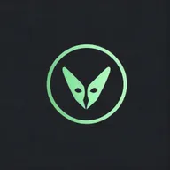 Design a striking gaming logo, sporting a vibrant green 'V' encircled, set against a contrasting black background.