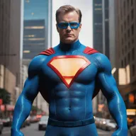 A unique superhero glowing with the energy of polonium and hydrogen fusion, commanding the power of these elements to safeguard a sprawling metropolis.