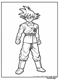 Kid goku outline for coloring book, variation 100