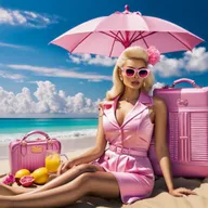 Barbie in Retro-Style and Beach Aesthetics: Classic and Real-Life Versions