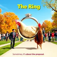 A comedy movie poster titled "The Ring" featuring a humorous and absurd scenario