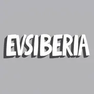 Create a graphic design featuring the text 'EVSIBERIA' rendered as if drawn with a simple pencil