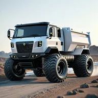 6x6 drive system with in-wheel electric motors back view