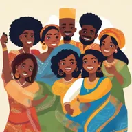 A fun depiction of people from all seven continents coming together and taking a group 'selfie'. Each individual represents their continent's traditional attire and culture, all smiling brightly into the camera.