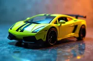 An eye-catching image of a Lamborghini Gallardo Hotwheels toy car