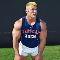 portrait of most masculine, all american jock