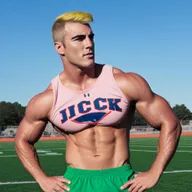 portrait of most masculine, all american jock