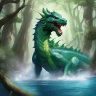 The summoned water dragon attacks the brave youth