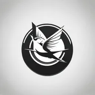 A sports brand logo featuring a sleek swallow bird, depicted in an elegant black and white style.