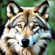 A hyper-realistic depiction of a powerful and majestic wolf, sharply focused, with every detail - from its gleaming eyes to the individual strands of fur - rendered with utmost precision