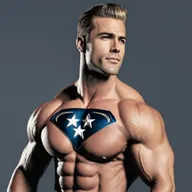 portrait of most masculine handsome man, all american hero