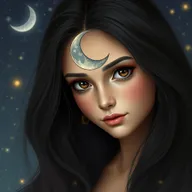 A beautiful Persian girl with long, flowing dark hair, captivating brown eyes, and delicate features