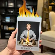 Turn photo into burning book