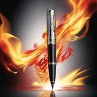 This image portrays a high-quality digital art of a fountain pen